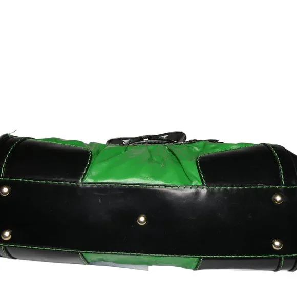 AUTHENTIC Gucci Green and Black Leather Satchel Handbag - Picture 7 of 10